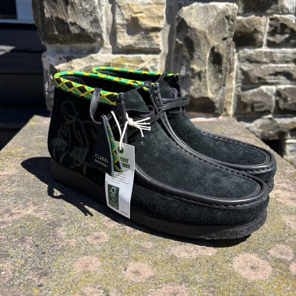 Clarks Originals Wallabee Jamaica Bee Shoes Boots Men's 11 Black Suede New